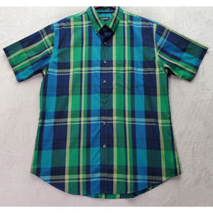Van Heusen Dress Shirts Mens Medium Multi Plaid Classic Fit Collared Button Down